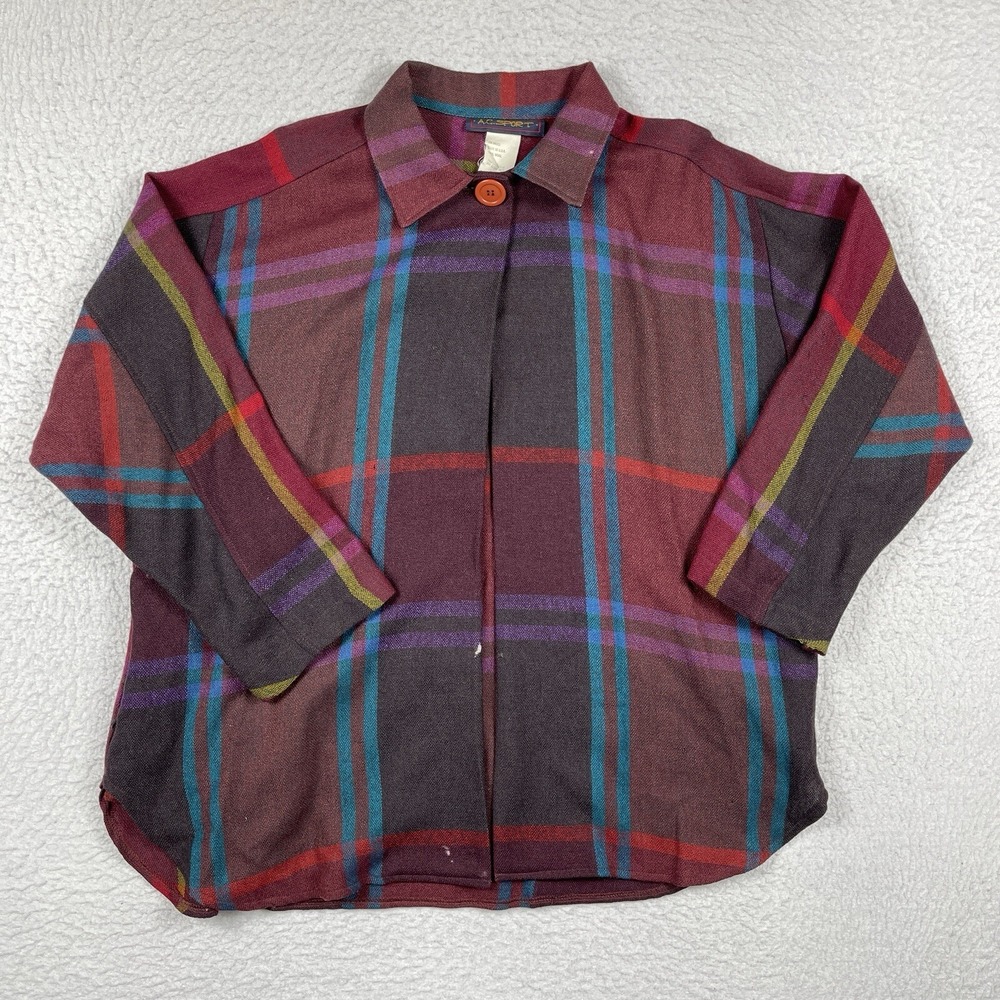 A.C. Sport Shirt Womens 38 US 8 Vintage Made in USA Wool Cape Workwear